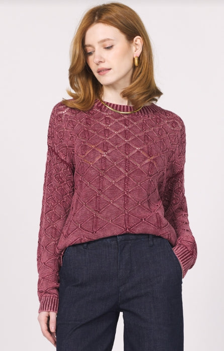 Colette Vintage Washed Sweater - Bordeaux