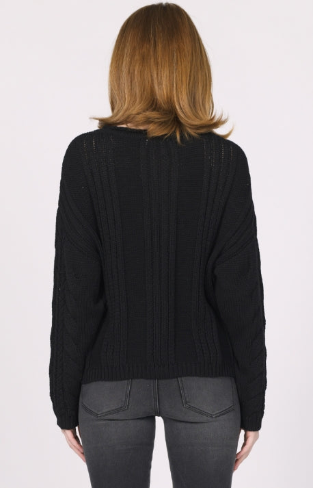 Niasha Cable Knit Crew Neck Sweater
