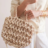 Paris Woven Handbag | Rose Gold