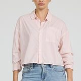 Adrianna Cropped Button Shirt | Pale Lilac
