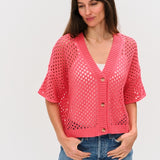 Dune Crochet Cardigan | Pink Splash