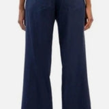 Pippa-Pleated Pants With Pockets - Navy
