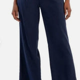 Pippa-Pleated Pants With Pockets - Navy