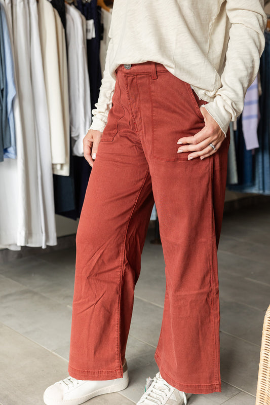 Meg High Rise Wide Legs - Rust