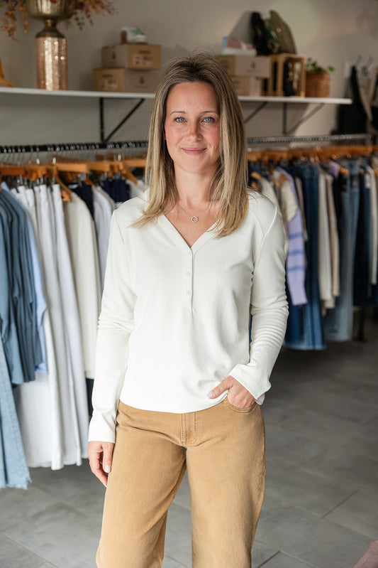 Darla Henley Top - Ivory