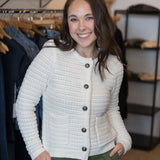 Cambria Long Sleeve Button Down Cardigan - White