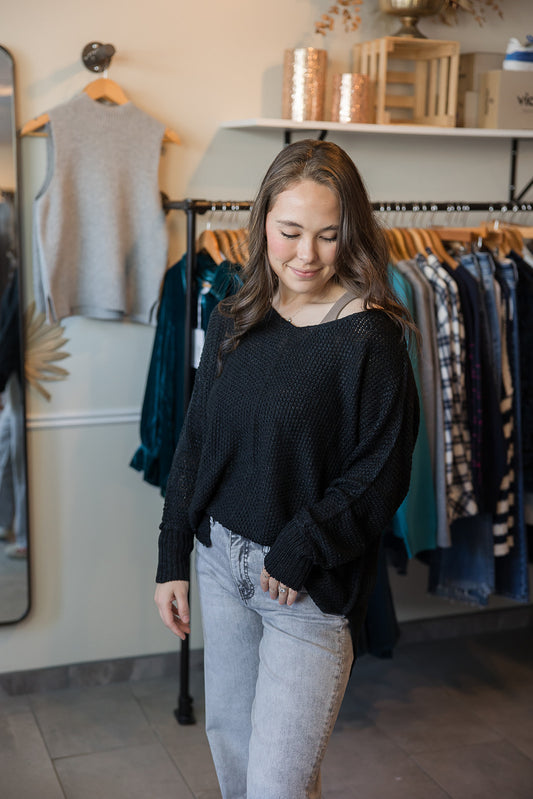 Reverse Seam Pullover - Black