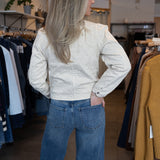 Kit Quilted Puff Sleeve Jacket - Eggshell