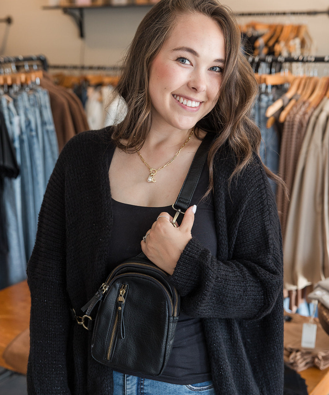 Kyla Cardigan - Black/Lurex