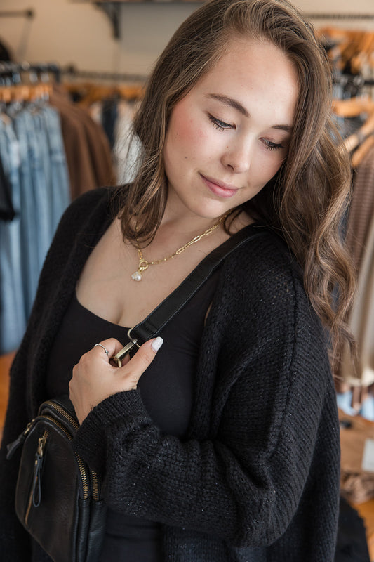Kyla Cardigan - Black/Lurex