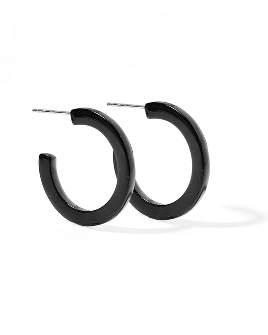 Linny Co - Holly Mini Hoop Earrings - True Black