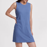 Justine Rib Dress - Stormy Blue