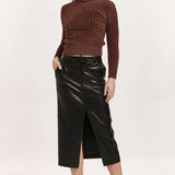 Sia Ballerina Length Skirt - Vegan Leather image 0