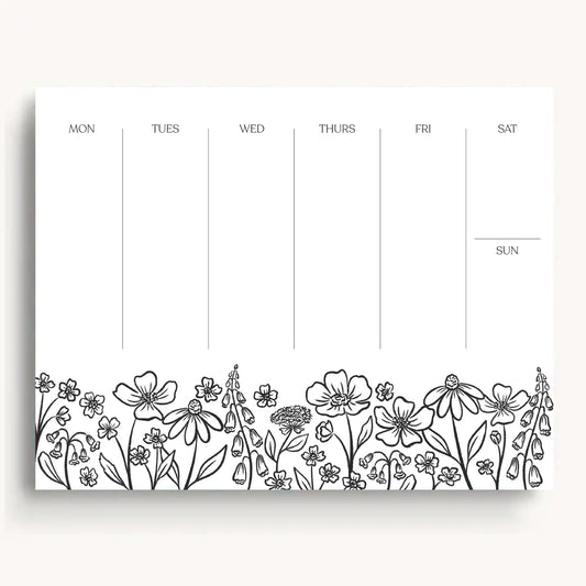 Weekly Planner Notepad | Pressed Floral