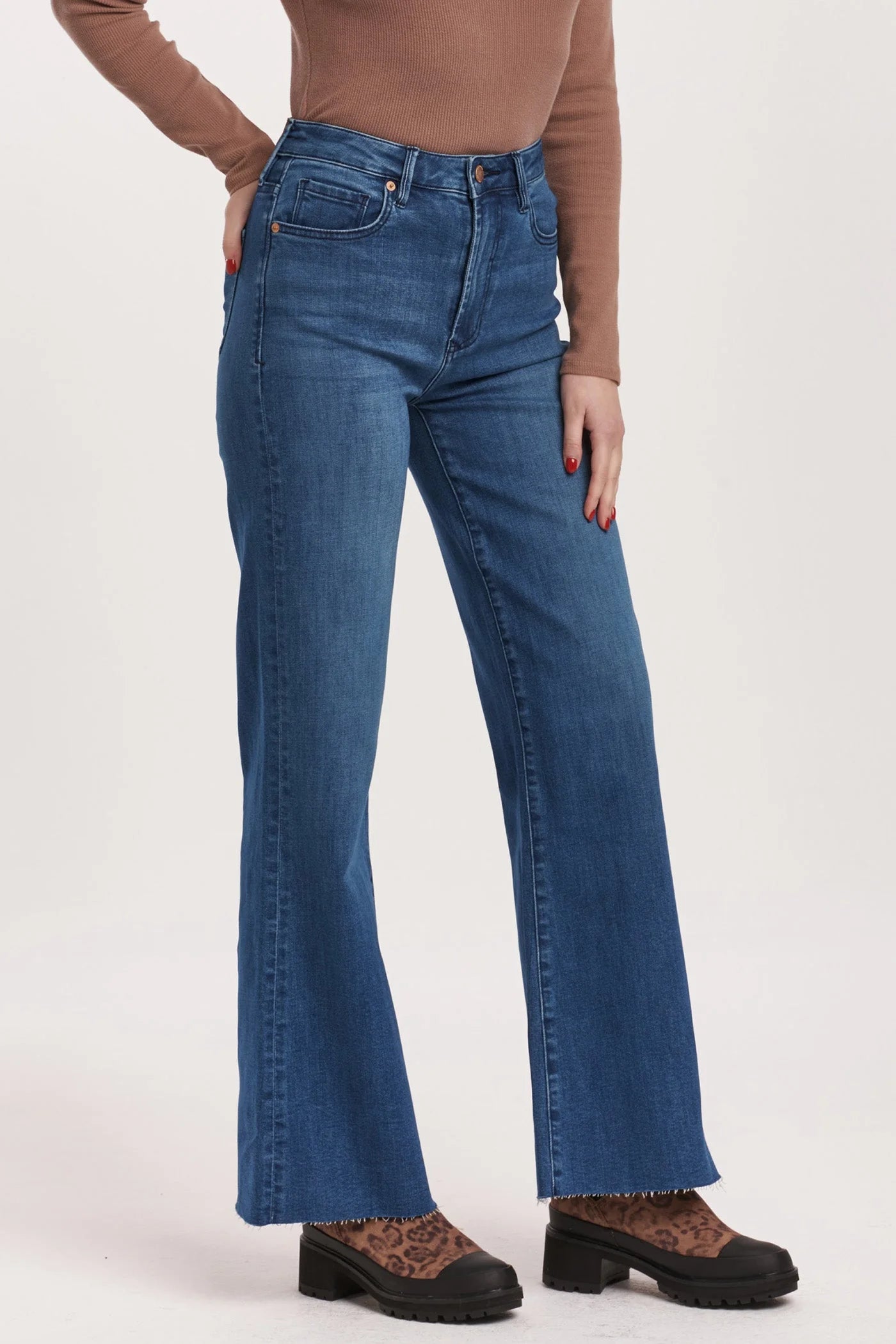 Fiona High Rise Wide Leg Jeans - Violet Blue image 0