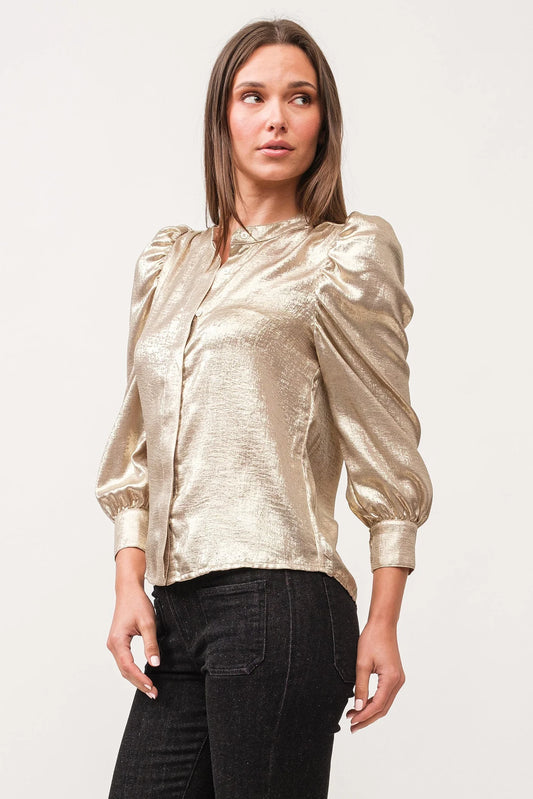 Rowan Hidden Placket Classic Fit Shirt - Gold image 0