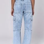 Lasso High Rise Cropped Baggy Fit Jeans - Tejano Blue image 1