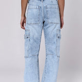 Lasso High Rise Cropped Baggy Fit Jeans - Tejano Blue image 1