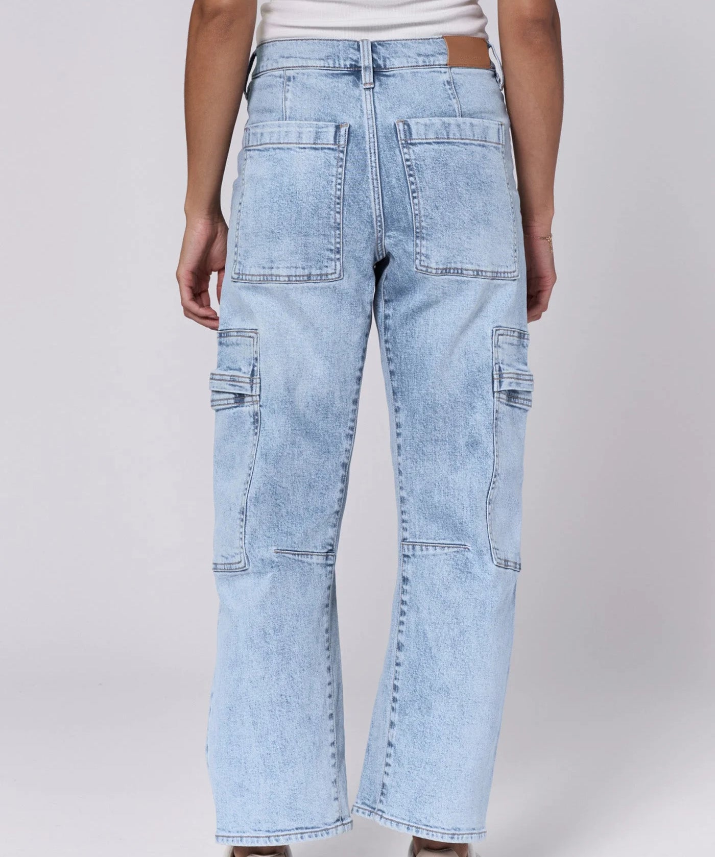 Lasso High Rise Cropped Baggy Fit Jeans - Tejano Blue image 1