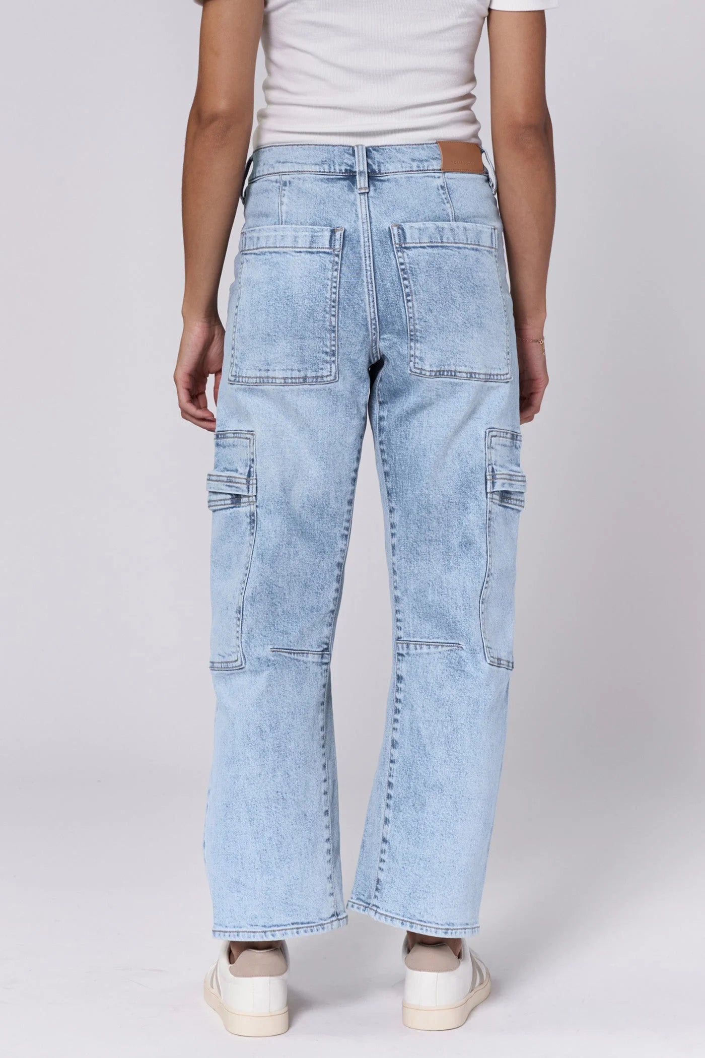 Lasso High Rise Cropped Baggy Fit Jeans - Tejano Blue image 1