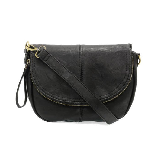 Helene Small Saddle Crossbody | Black