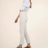 Reese High Rise Ankle Straight Jeans - Ecru image 2