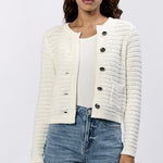 Cambria Long Sleeve Button Down Cardigan - White image 0