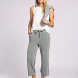Canton Cropped Drawstring Pants – Forest Fog