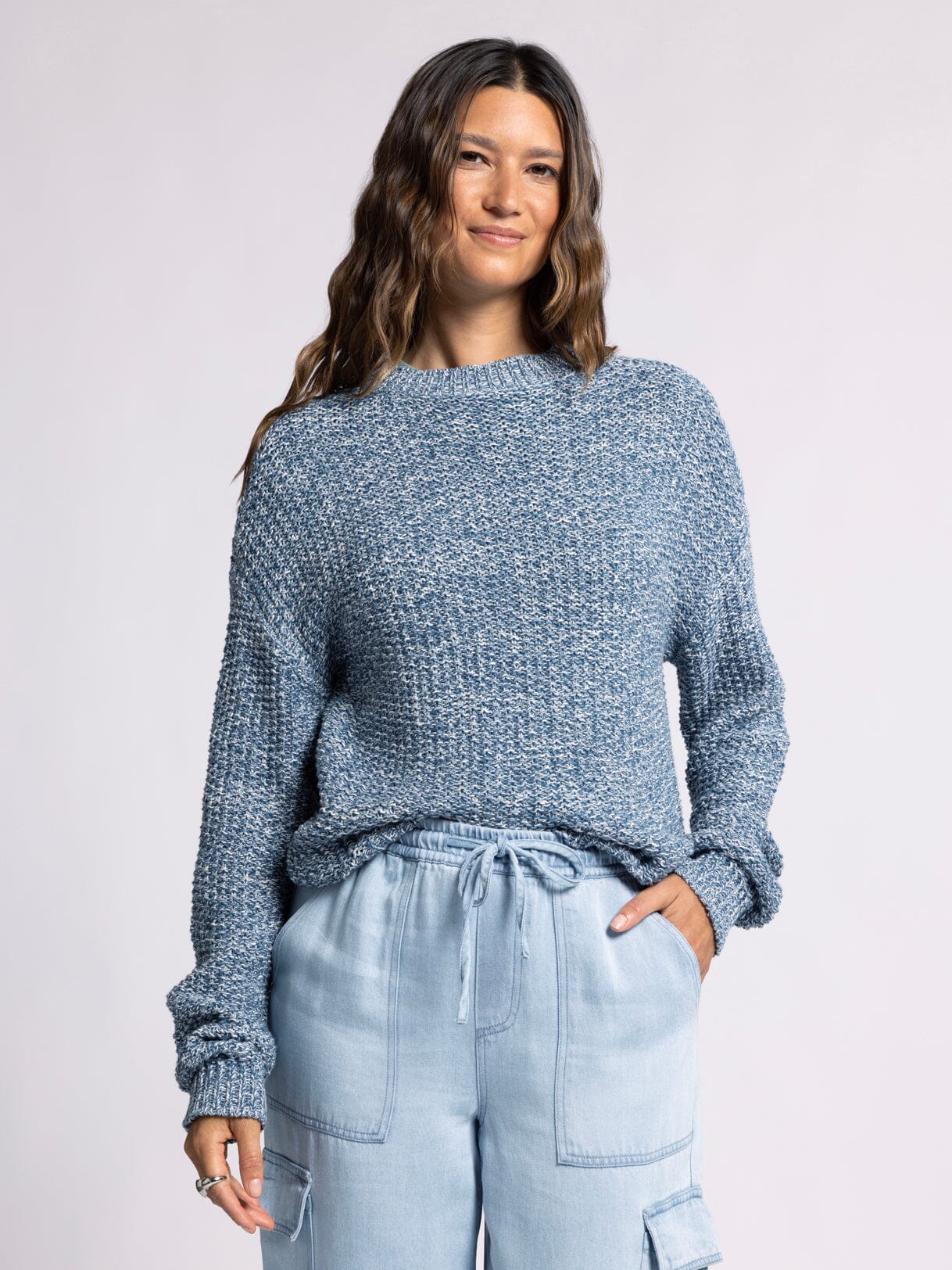 The Mena Sweater - Marled Denim image 0