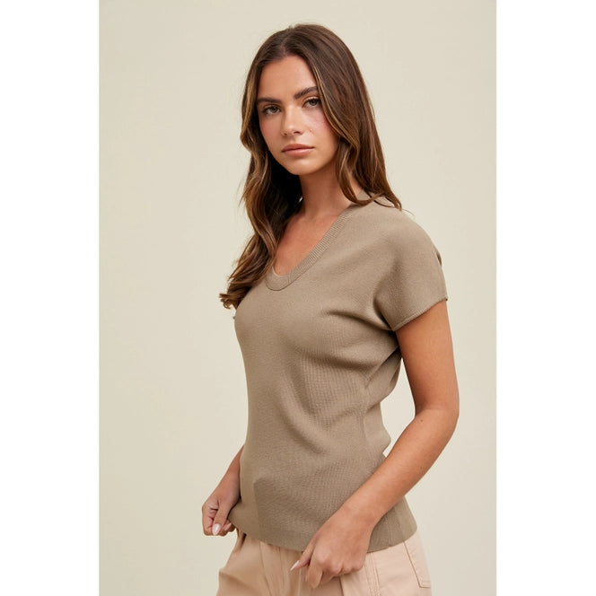 Cap Sleeve Sweater Tee image 2