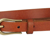 Basic Skinny Leather Belt with Equestrian Buckle image 0