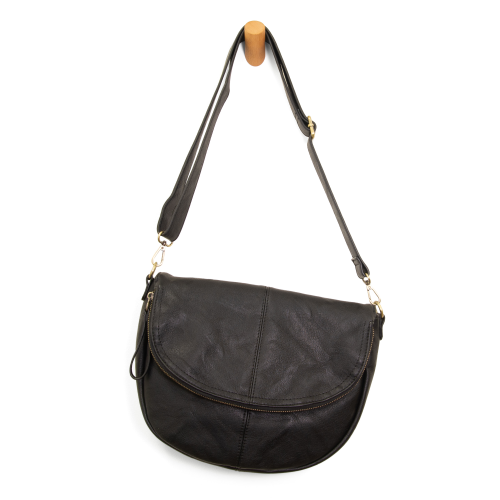 Selma Saddle Crossbody Bag | Black