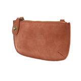 Faux Suede Mini Crossbody Wristlet Clutch
