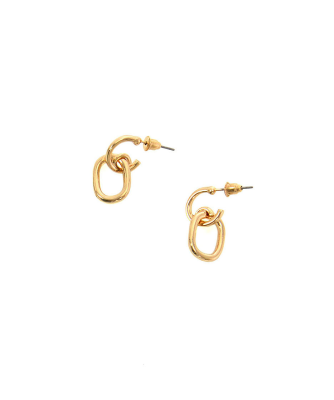 Linked Hoop Stud Earrings
