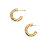 Gold Thick Hoop Post Earrings