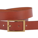 Classic Rectangle Buckle Leather Belt image 0
