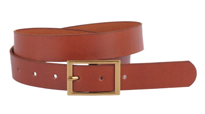 Classic Rectangle Buckle Leather Belt image 0