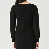 Ribbed V-Neck Sweater Dress image 1
