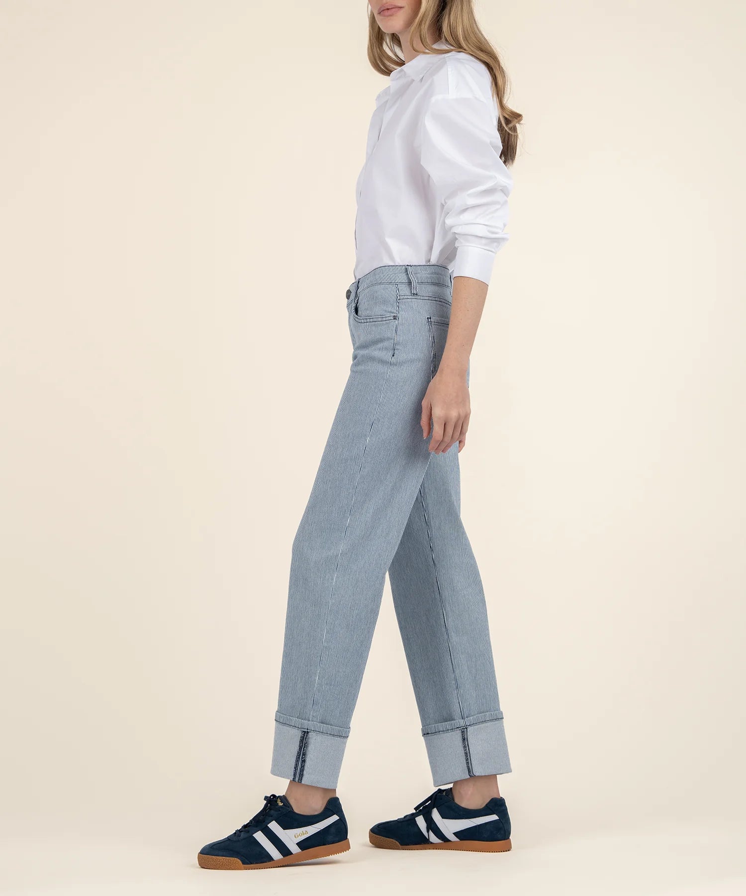 Fay High Rise Straight Legs - Railroad Stripe image 2