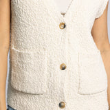 Emma Short Sleeve Cardigan - Vintage White