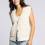Emma Short Sleeve Cardigan - Vintage White