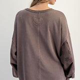 Dolman Washed Terry Pullover | Mocha
