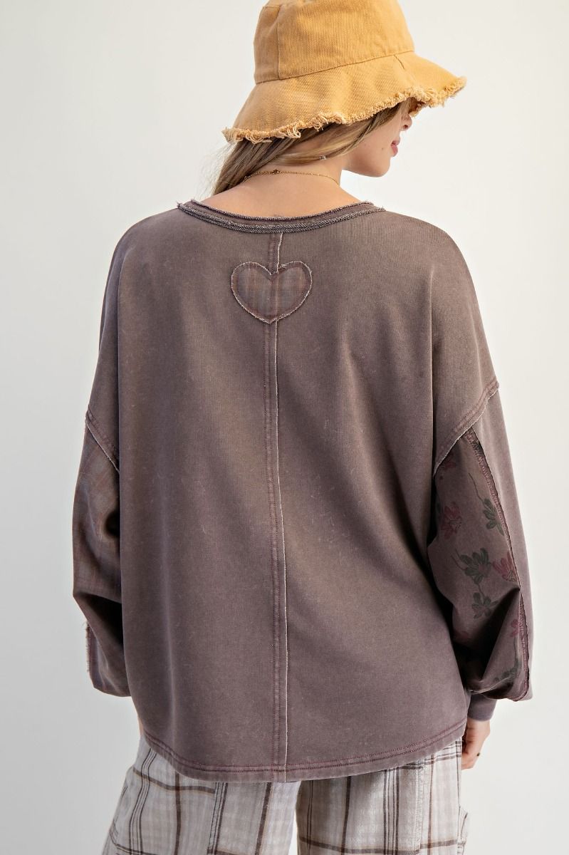 Dolman Washed Terry Pullover | Mocha