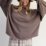 Dolman Washed Terry Pullover | Mocha