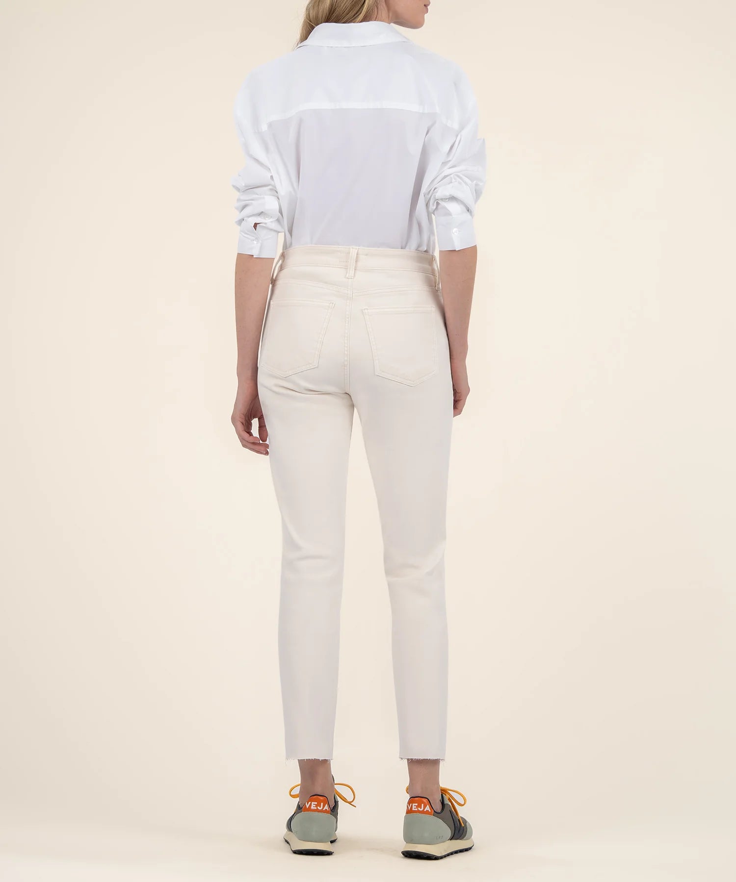 Reese High Rise Ankle Straight Jeans - Ecru image 1
