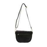 Helene Small Saddle Crossbody | Black