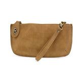 Faux Suede Mini Crossbody Wristlet Clutch
