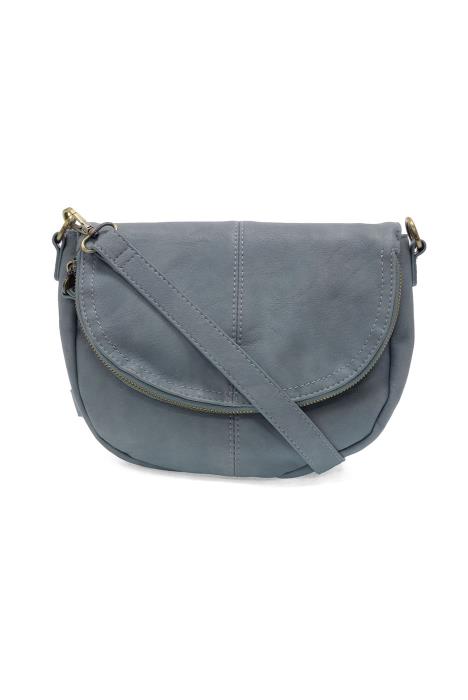Helene, Small Saddle Crossbody | Light Denim
