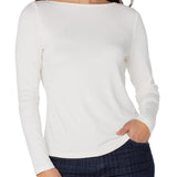 Long Sleeve Boat Knit Top - Washed Cream
