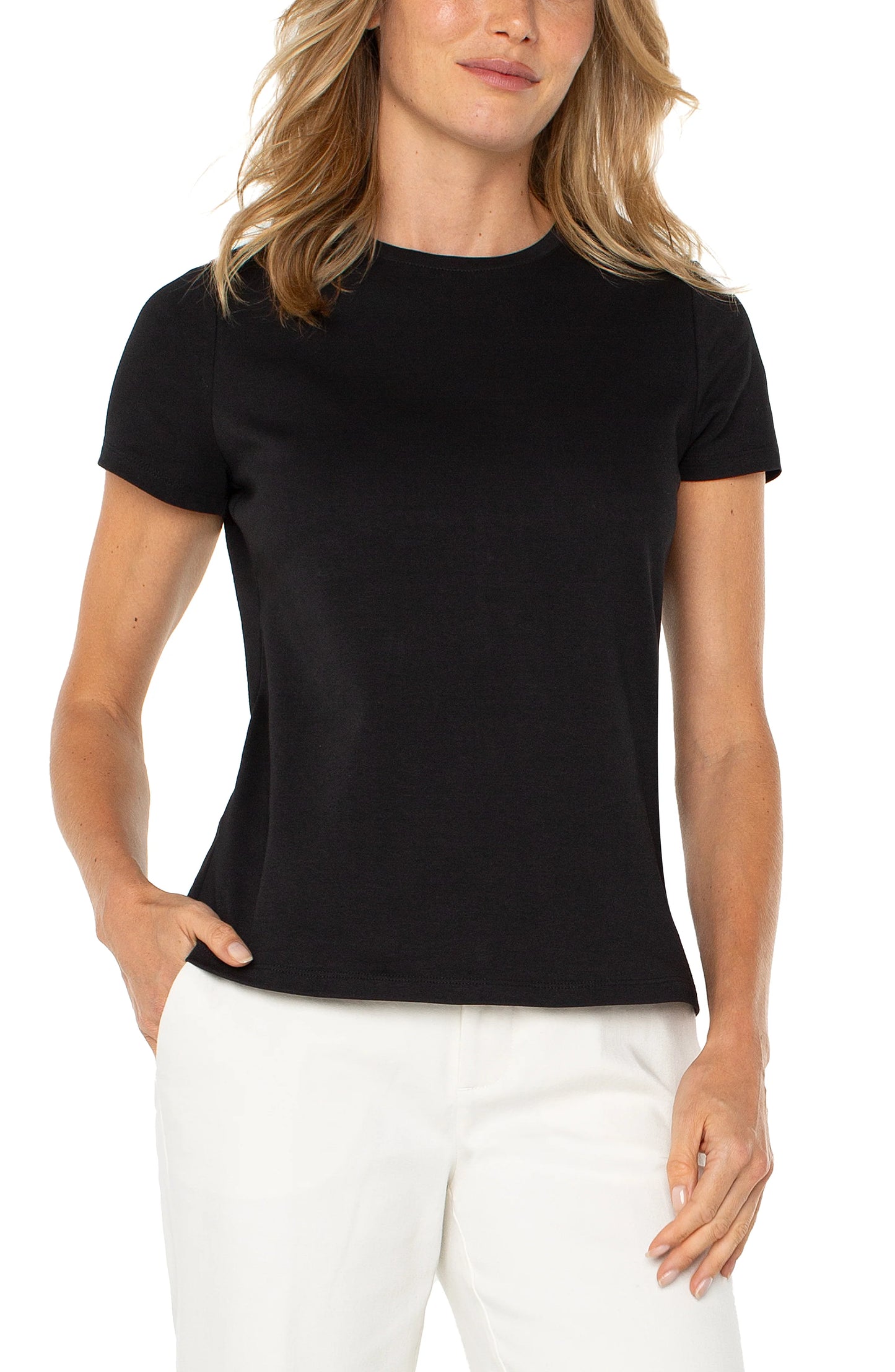 Short Sleeve Crew Neck Tee - Black